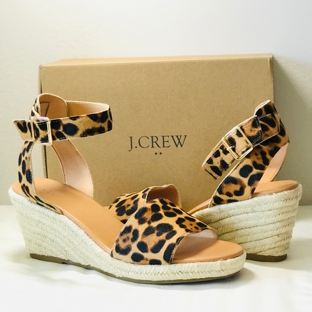 Comfortable Calf hair wedge sandals